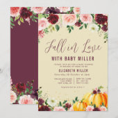 herfst uit liefde , bloedig baby shower met bloeme kaart (Voorkant / Achterkant)