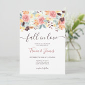 Herfst uit liefde floral rustic foto initialen bru kaart (Staand voorkant)