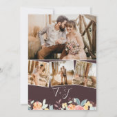 Herfst uit liefde floral rustic foto initialen bru kaart (Achterkant)