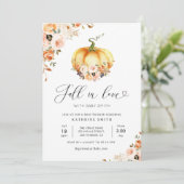 Herfst uit liefde gouden blozen baby shower kaart (Staand voorkant)