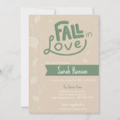 Herfst uit liefde - hart en bladeren monoton kaart (Voorkant)