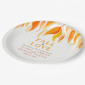 Herfst uit liefde herfst sinaasappel vertrekt brui papieren bordje (Gekanteld)