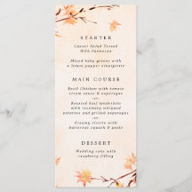 Herfst uit liefde Naherfst Leaves Wedding Menu