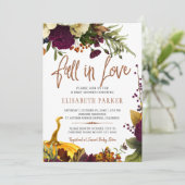 Herfst uit liefde najaar herfst floraal baby showe kaart (Staand voorkant)