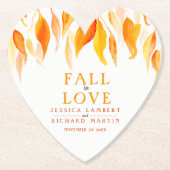 Herfst uit liefde najaar sinaasappel verlaat huwel kartonnen onderzetters (Voorkant)