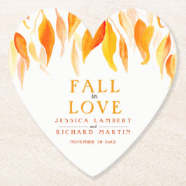 Herfst uit liefde najaar sinaasappel verlaat huwel kartonnen onderzetters