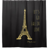 Herfst uit liefde Parijs | Romantische Eiffeltoren Douchegordijn (Voorkant)