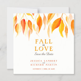 Herfst uit liefde sinaasappel vertrekt bruiloft me magnetische uitnodiging