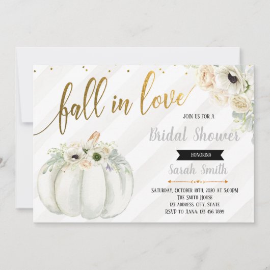 Herfst uit liefde voor witte pompoen kaart (Voorkant)