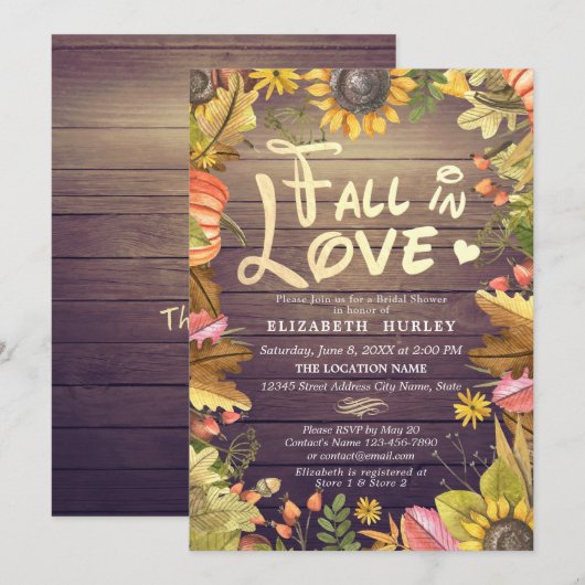 Herfst uit liefde Vrijgezellenfeest Maple Sunflowe Kaart (Voorkant / Achterkant)