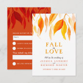 Herfst uit liefde waterverf oranje rode herfstbrui RSVP kaartje (Voorkant / Achterkant)