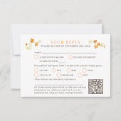 Herfst uit liefde waterverf pompoenbruiloft QR-cod RSVP Kaartje (Voorkant)