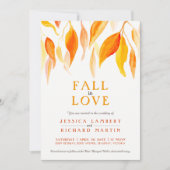 Herfst uit liefde waterverf sinaasappel vertrekt b kaart (Voorkant)