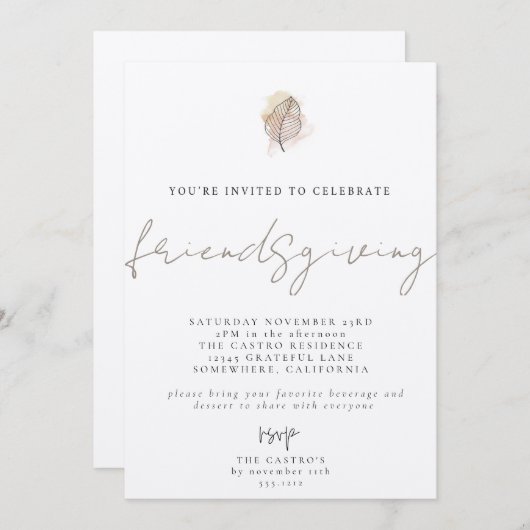 HERFST UITNODIGING (Voorkant / Achterkant)