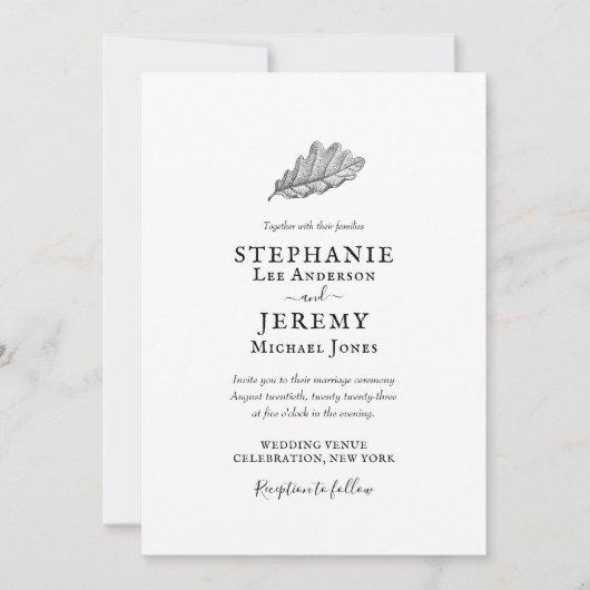 herfst Uitnodiging tot bruiloft (Voorkant)