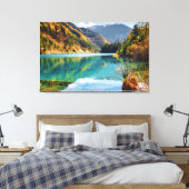 Herfst Uitzicht Arrow Bamboo Lake Mountains Jiuzha Canvas Afdruk (Insitu (Slaapkamer))