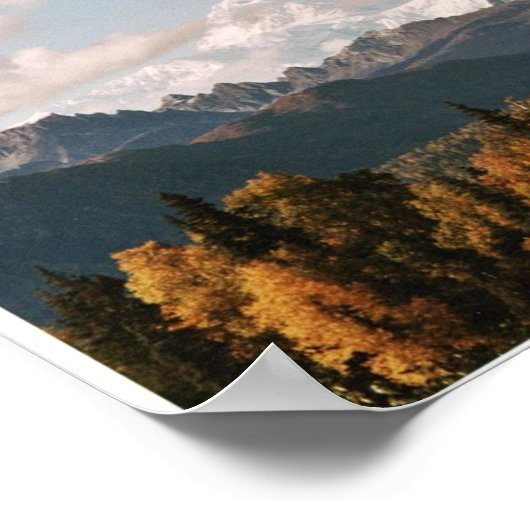 Herfst Uitzicht Denali, Mt. McKinley Poster (Hoek)