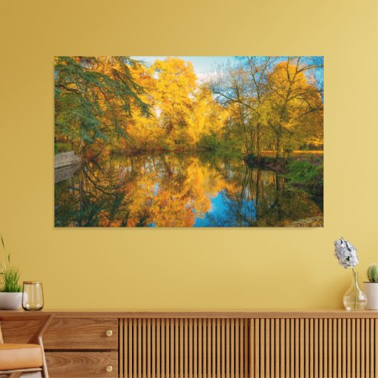 Herfst Uitzicht Over Azay le Rideau Loire Valley F Canvas Afdruk (Insitu (Woonkamer))