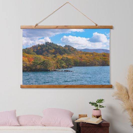 Herfst Uitzicht rond Towada Japan Hangend Wandkleed (Slaapkamer)