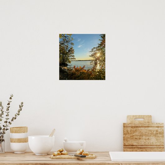 Herfst Uitzicht van Bridge Poster (Keuken)