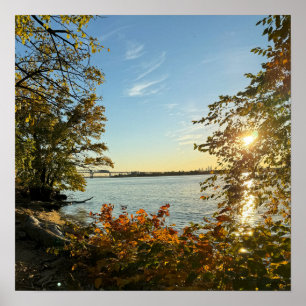 Herfst Uitzicht van Bridge Poster