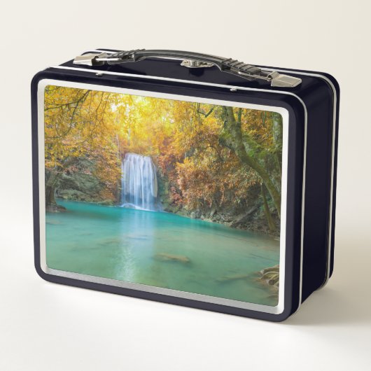 Herfst Uitzicht van Erawan Waterfall Thailand (Achterkant)