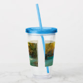 Herfst Uitzicht van Erawan Waterfall Thailand Acryl Drinkbeker (Links)