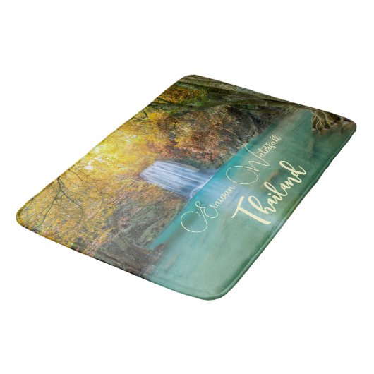 Herfst Uitzicht van Erawan Waterfall Thailand Badmat