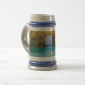 Herfst Uitzicht van Erawan Waterfall Thailand Bierpul (Voorkant links)