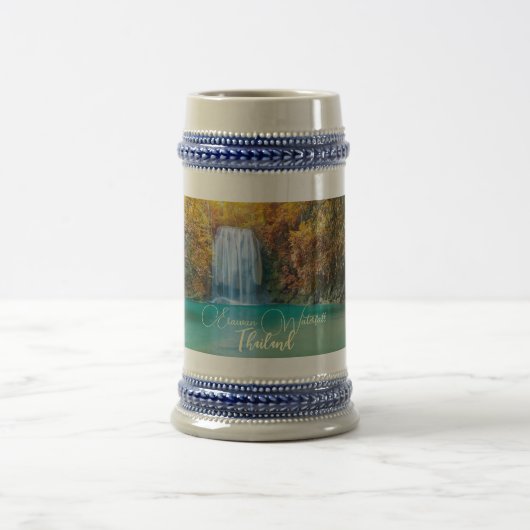 Herfst Uitzicht van Erawan Waterfall Thailand Bierpul (Center)