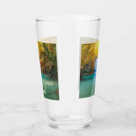 Herfst Uitzicht van Erawan Waterfall Thailand Glas (Links)