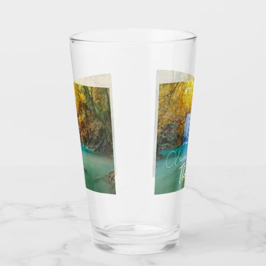 Herfst Uitzicht van Erawan Waterfall Thailand Glas (Rechts)