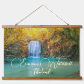 Herfst Uitzicht van Erawan Waterfall Thailand Hangend Wandkleed (Voorkant)