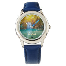 Herfst Uitzicht van Erawan Waterfall Thailand