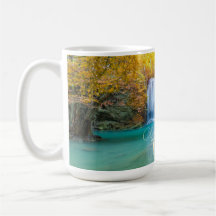 Herfst Uitzicht van Erawan Waterfall Thailand