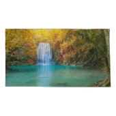 Herfst Uitzicht van Erawan Waterfall Thailand Kussensloop (Achterkant-Links)
