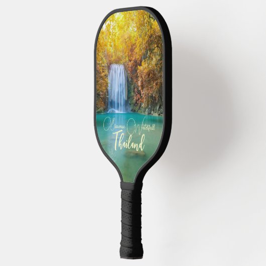Herfst Uitzicht van Erawan Waterfall Thailand Pickleball Paddle (Links)