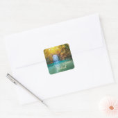 Herfst Uitzicht van Erawan Waterfall Thailand Vierkante Sticker (Envelop)