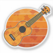 Herfst Ukulele Uke Speler Herfst Thanksgiving Sticker (Voorkant)