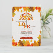 Herfst Umbrella Bridal Shower Kaart (Staand voorkant)