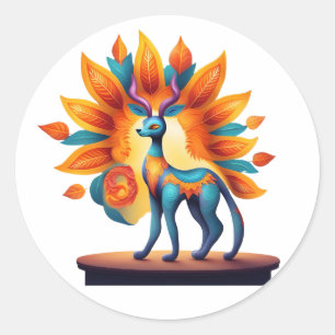 Herfst Unique Alebrije Ronde Sticker