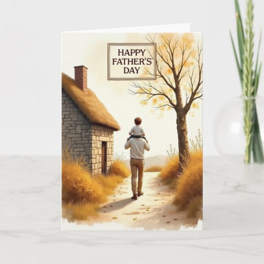 Herfst Vaderdag Wandelkaart Kaart (Voorkant)