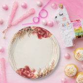 Herfst Val Spice Bloemrijke Waterverf Bruiloft Papieren Bordje (Feest)