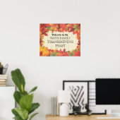 Herfst / Val / Thanksgiving Familiefeest Poster (Thuiskantoor)