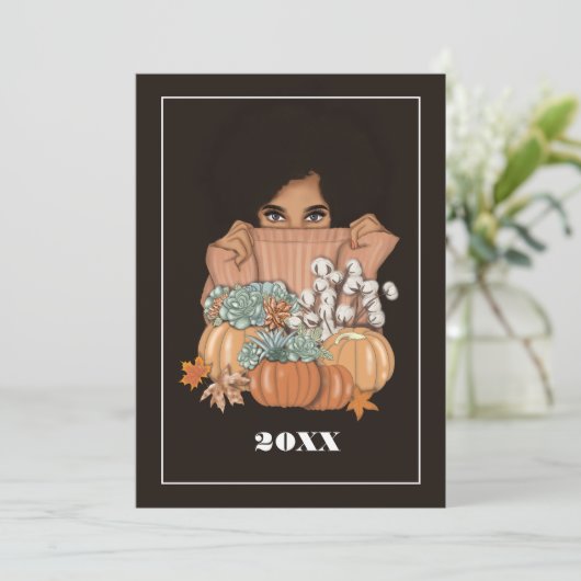 Herfst - Valentijnskaart voor Thanksgiving Feestdagenkaart (Staand voorkant)