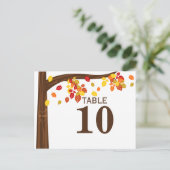 Herfst Vallen Bladeren Tafelnummer Kaart (Staand voorkant)