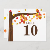Herfst Vallen Bladeren Tafelnummer Kaart (Voorkant / Achterkant)