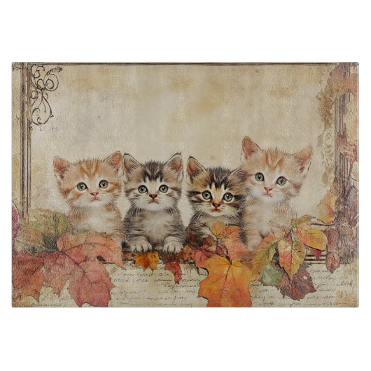 Herfst Vallen Katten #1 Snijplank (Voorkant)