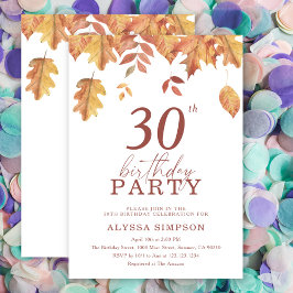 Herfst vallen laat 30e verjaardag uitnodiging