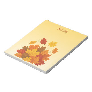 Herfst vallende bladeren esthetisch notitieblok vo